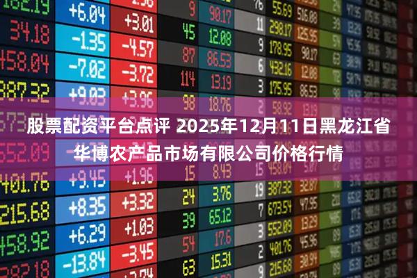 股票配资平台点评 2025年12月11日黑龙江省华博农产品市场有限公司价格行情