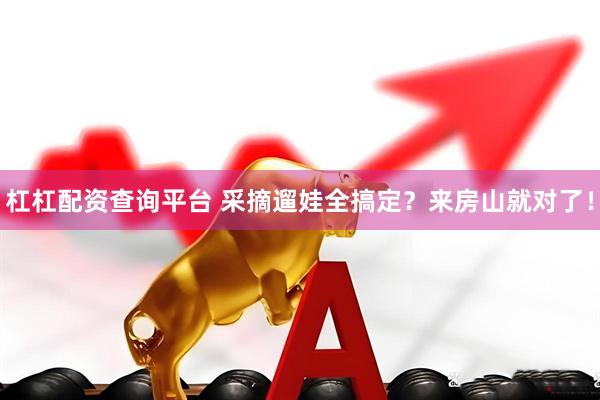 杠杠配资查询平台 采摘遛娃全搞定？来房山就对了！